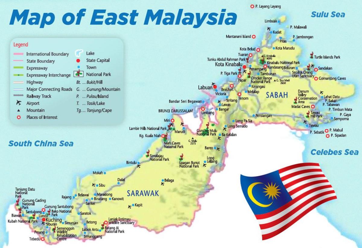 mapa ng silangang malaysia
