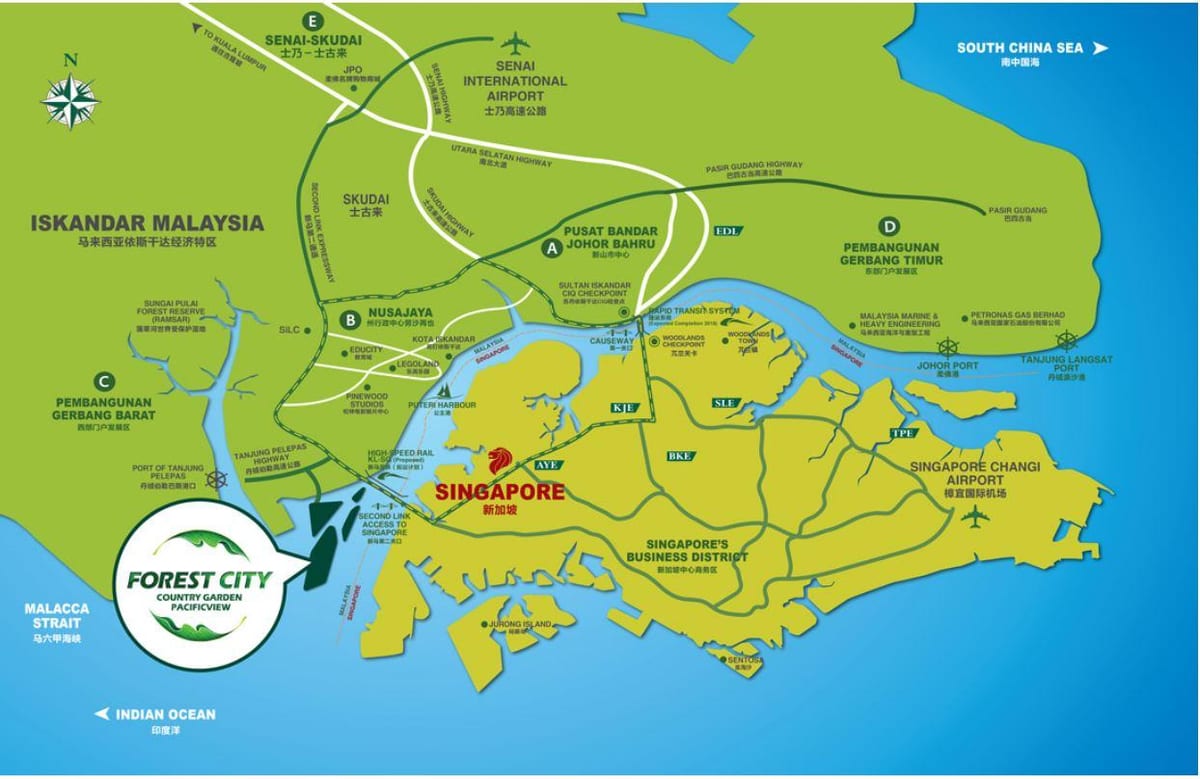 mapa ng forest city malaysia