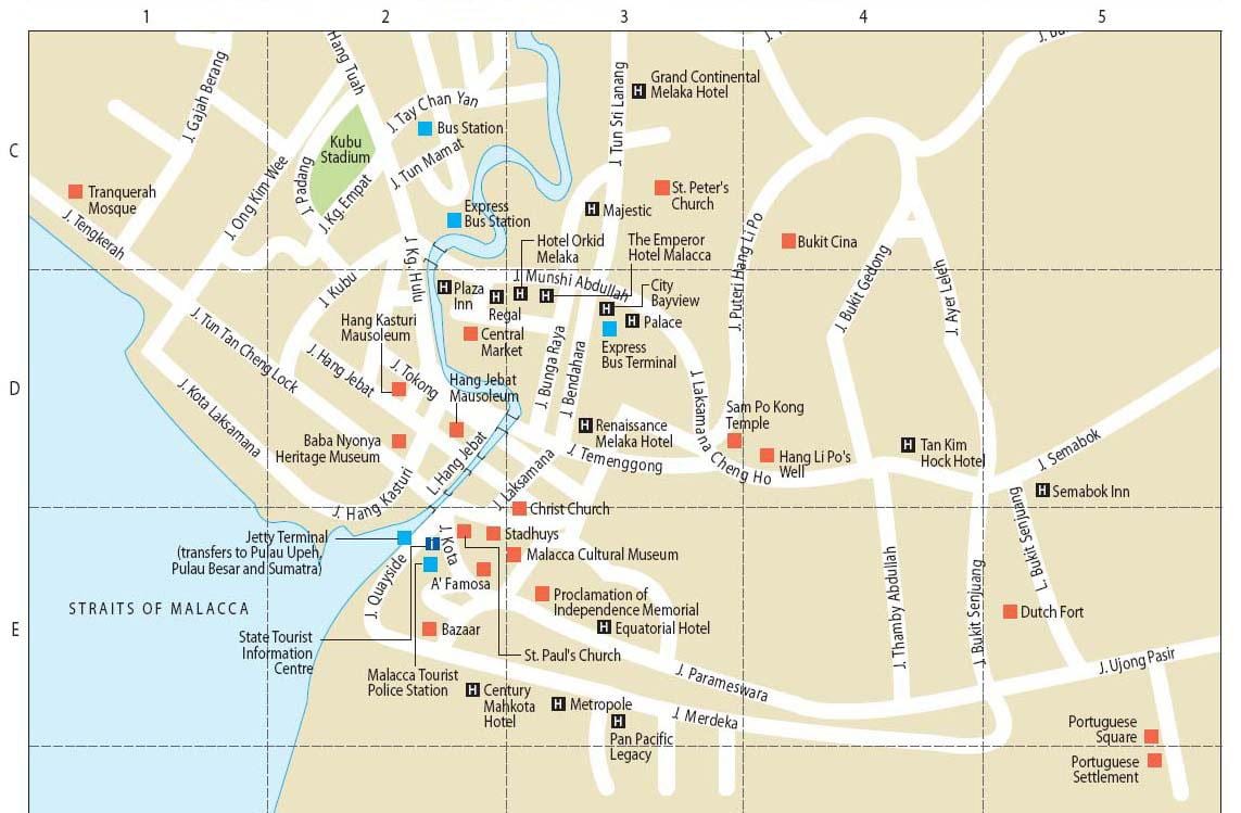 mapa ng malacca sa malaysia