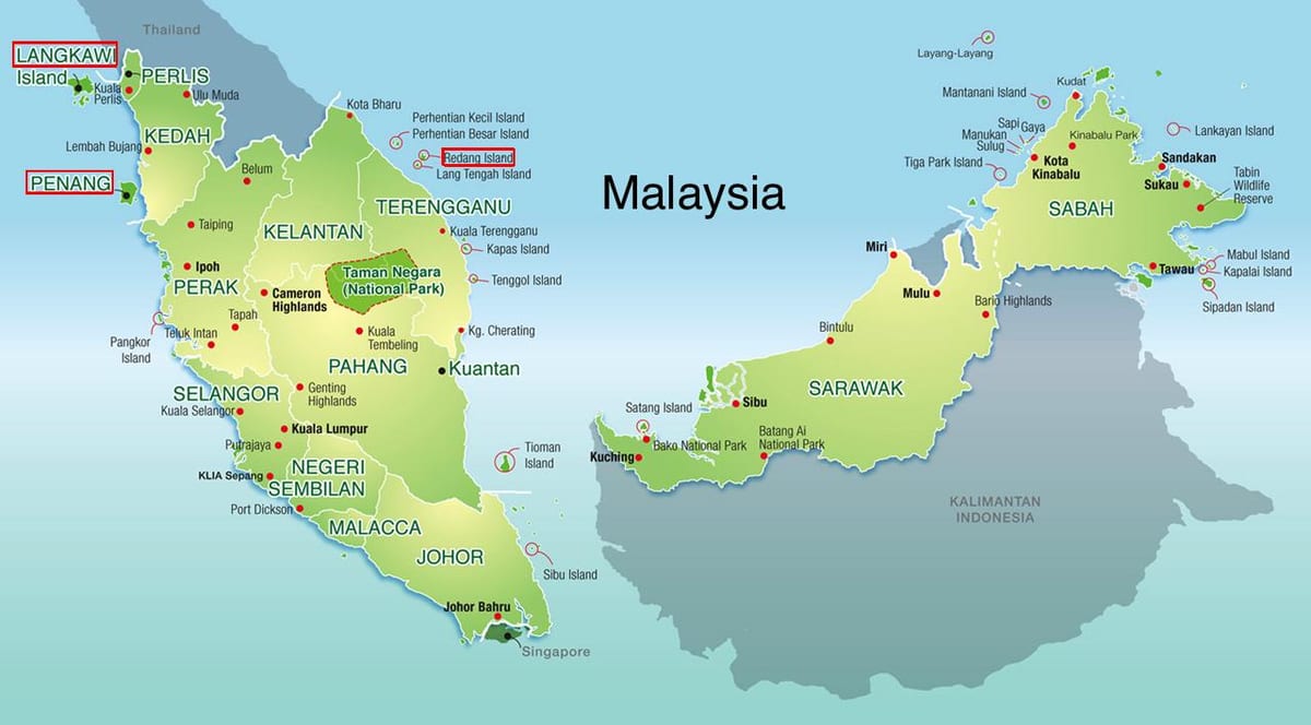 mapa ng malaysia beach resorts