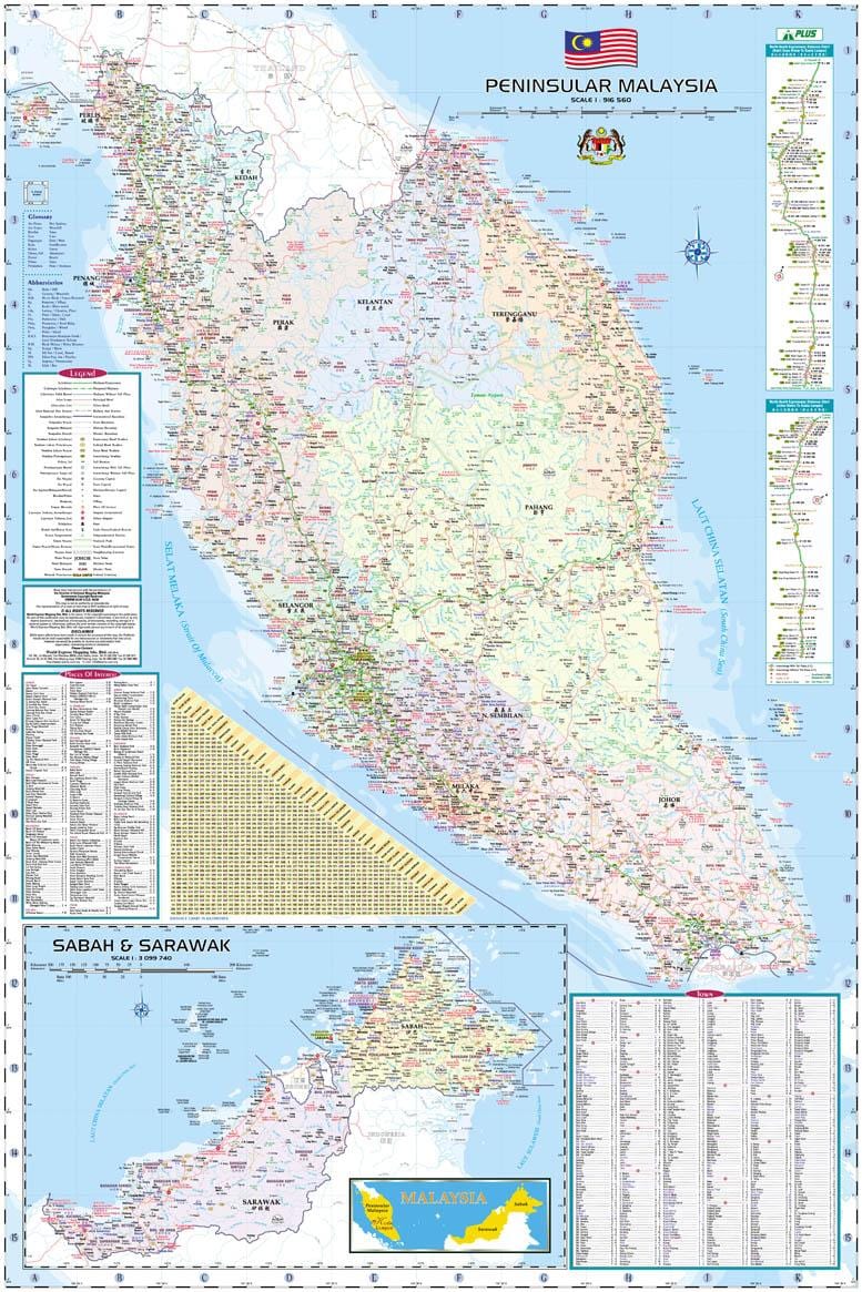 mapa ng malaysia mapa ng kalsada at highway-alis