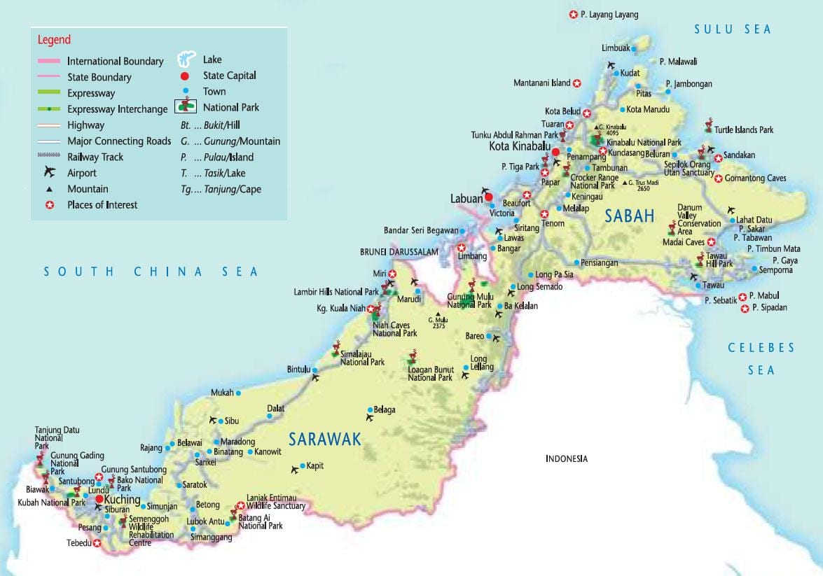 mapa ng malaysia pambansang parke