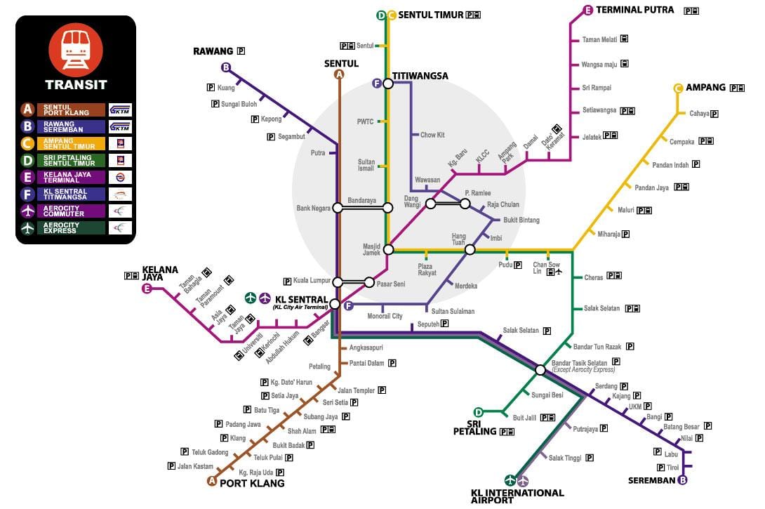 mapa ng transportasyon ng malaysia
