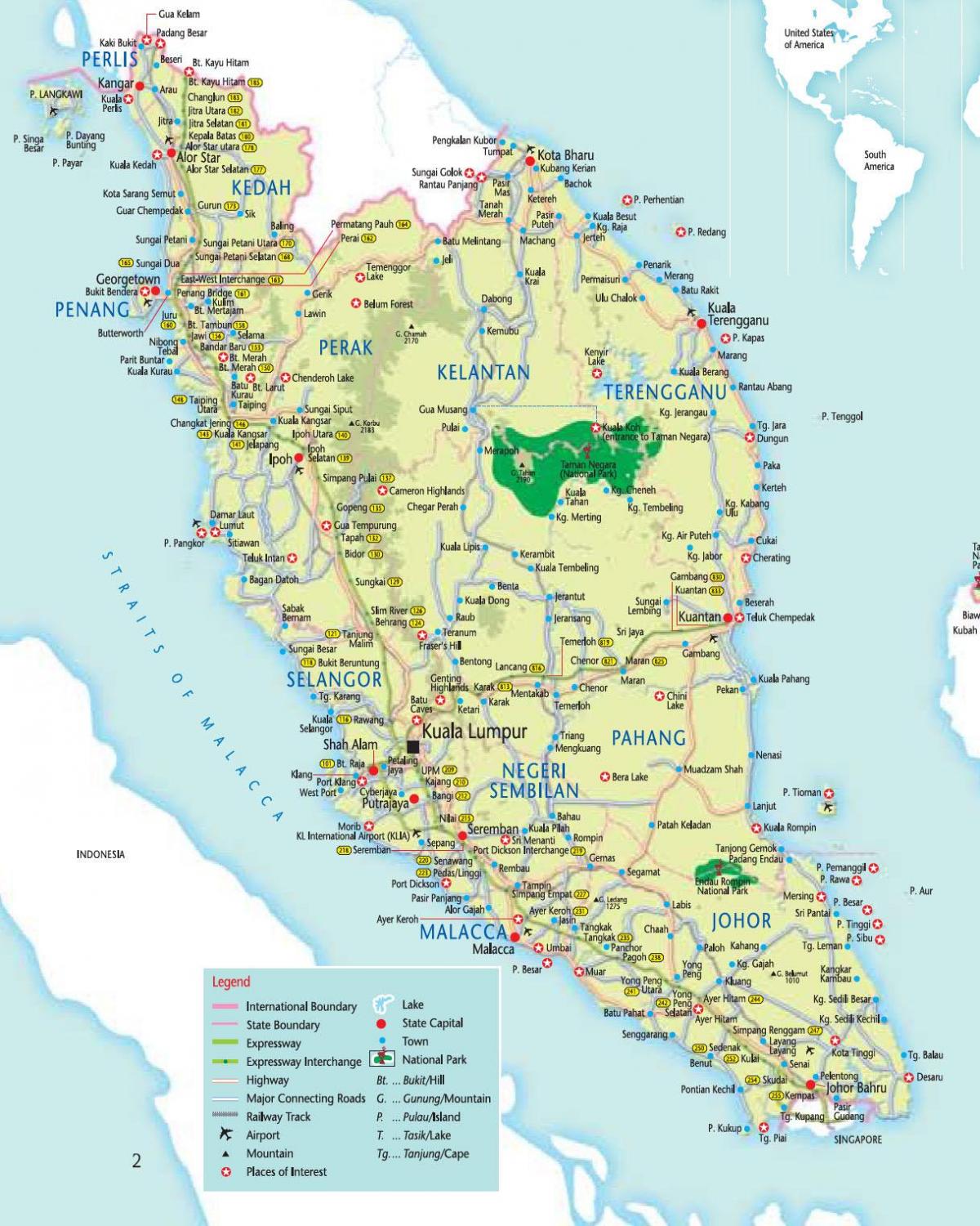 mapa ng mapa ng mga direksyon sa malaysia