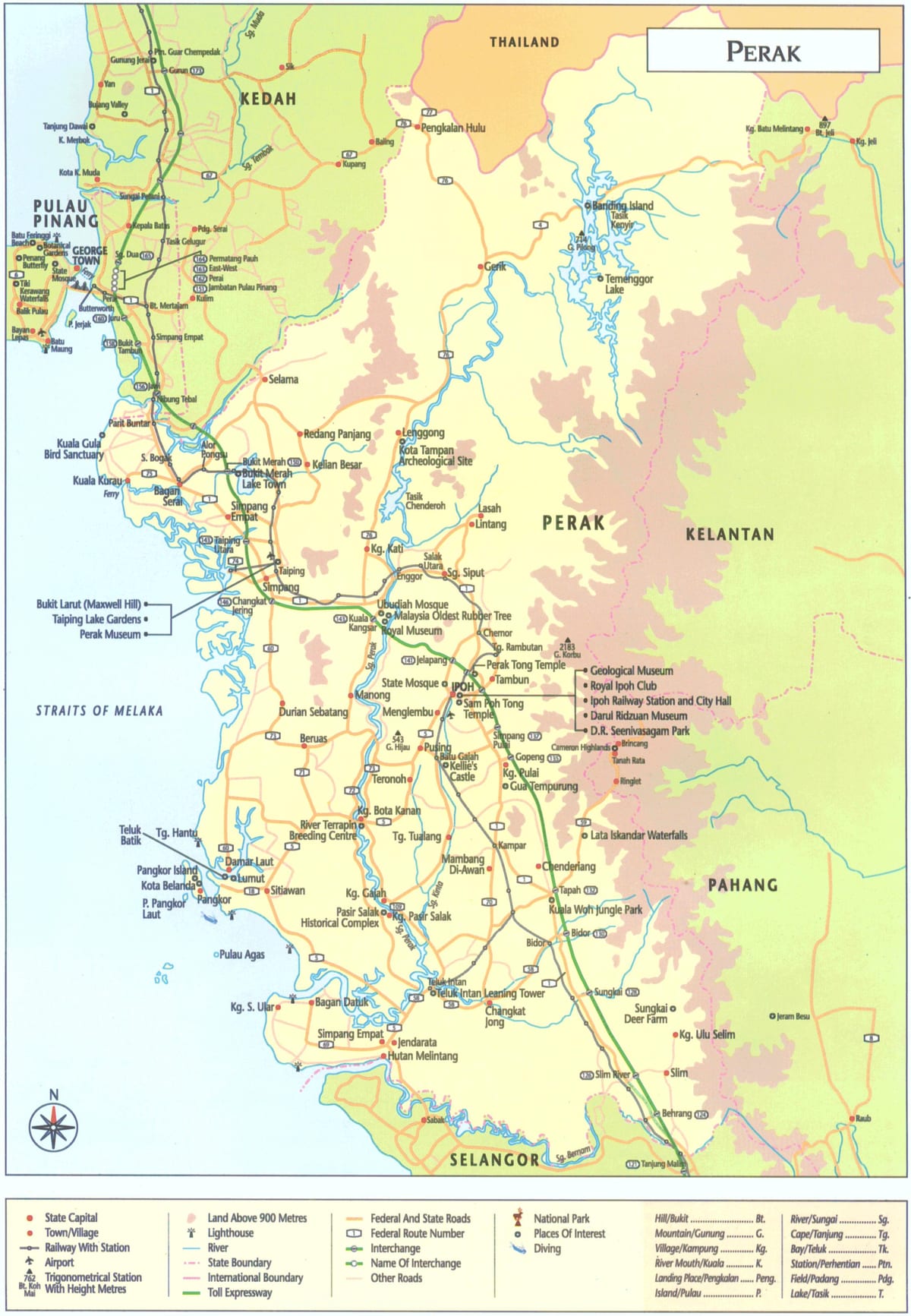 mapa ng perak estado ng malaysia