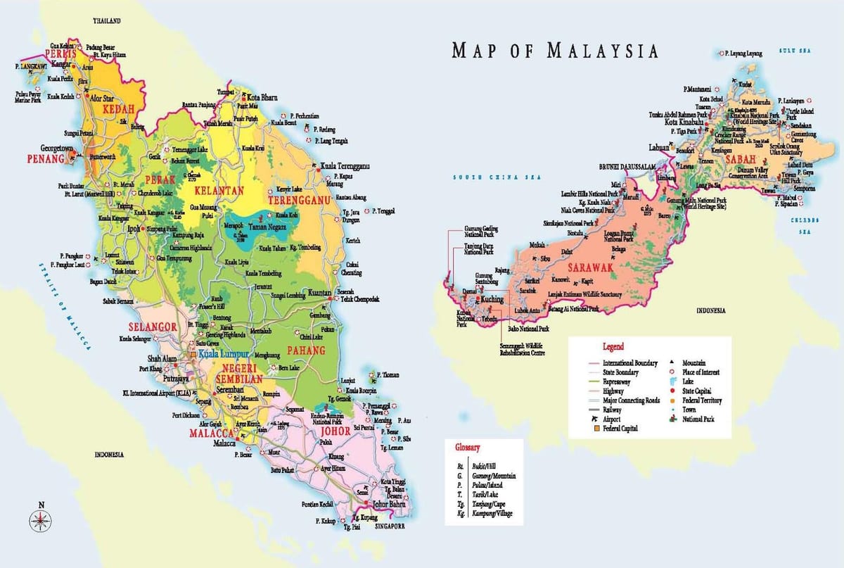 malaysia sa mga atraksyong panturista mapa