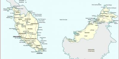 Malaysia sa mga lungsod mapa