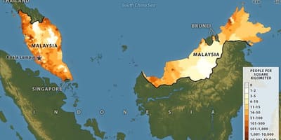 Malaysian populasyon density mapa