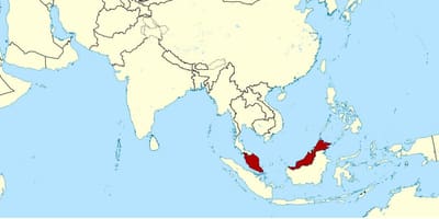 Mapa na nagpapakita ng malaysia