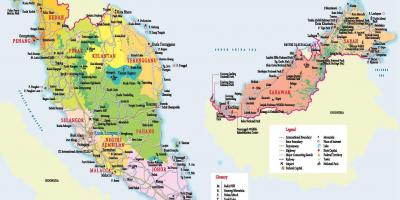Malaysia mapa para sa mga turista