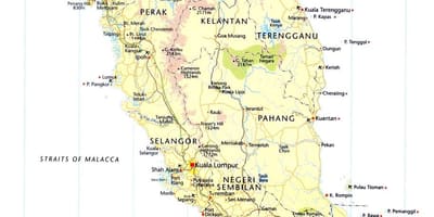 Malaysia kalsada mapa ng mga direksyon